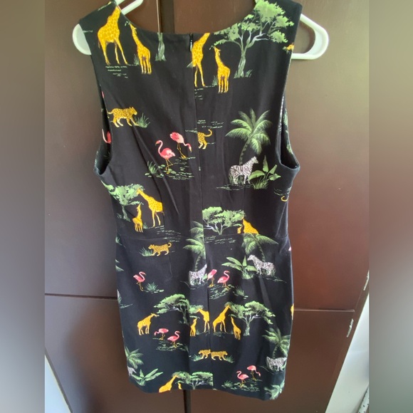 Old Navy EUC women’s black Safari print shift dress with animals size Large - Picture 4 of 6